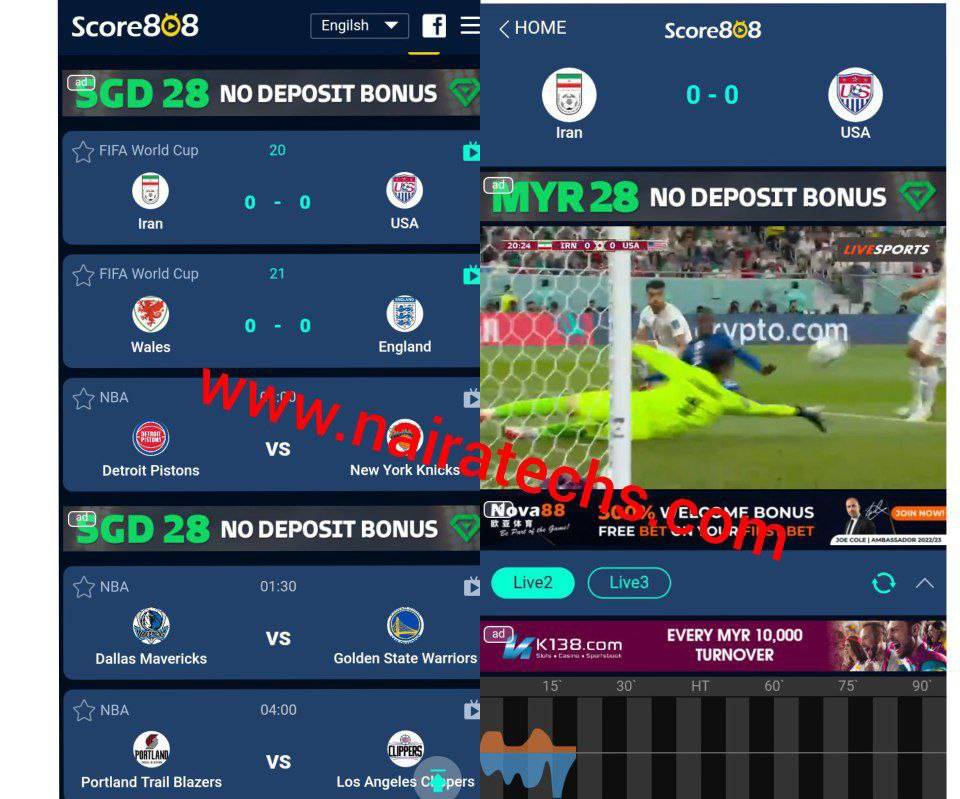 Score808 App: Watch Live Football And Basketball Sports For Free ...